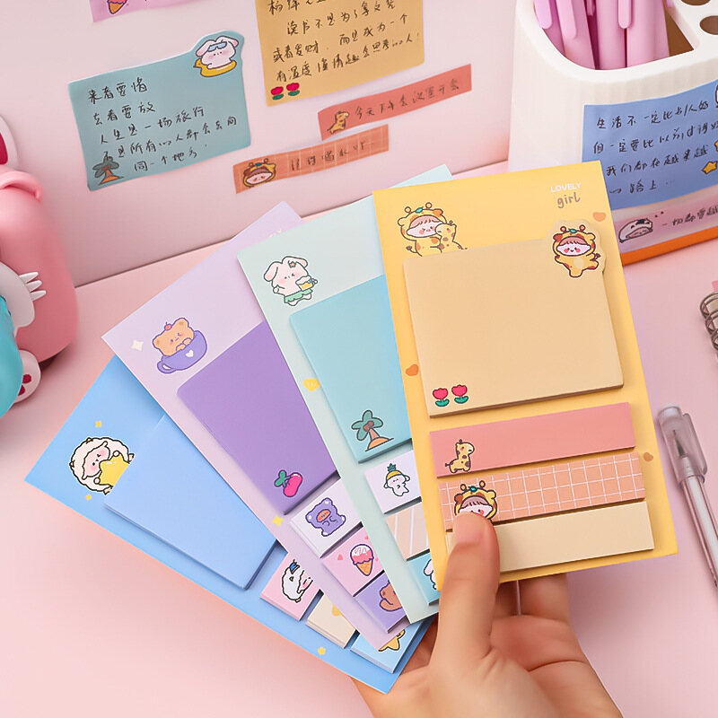 Tập Note gh chú vuông kèm hình chữ nhật nhiều màu