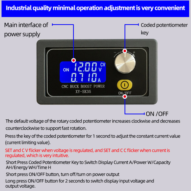Bộ Sạc Năng Lượng Mặt Trời CCV Mô-đun Nguồn Có Thể Điều Chỉnh/SK35 DC DC 5-30V 4A 35W 12V 24V Tự Động