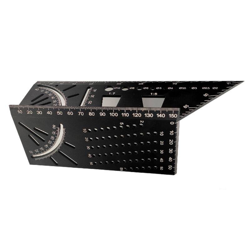 [Hot Sale] 45 90 Degree  Accurate Measuring Square Angle Ruler Woodworking Portable Accessories Aluminum Alloy  Multifunctional Marking Gauge