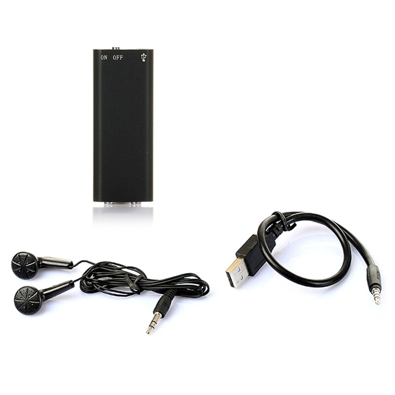 Máy Ghi Âm Mini Kích Hoạt Bằng Giọng Nói 8G Máy Ghi Âm MP3, Có Tai Nghe Và Cáp USB Dành Cho Hội Nghị Kinh Doanh