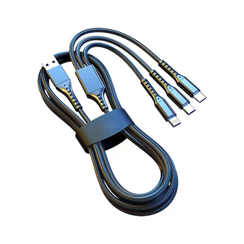 Zeallion Cáp USB Dữ Liệu 3in1 Cho iPhone Cáp Sạc Nhanh Cho Điện Thoại Android Type C Xiaomi Huawei Samsung Dây Sạc Cho iPad