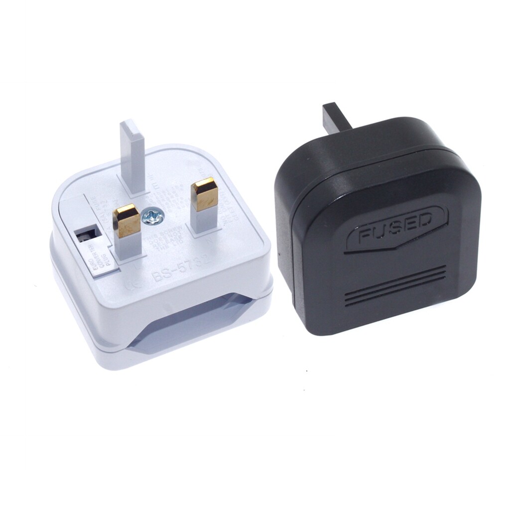 EU 2Pin To UK 3Pin Power Plug Travel Adapter Converter With Fuse Singapore Malaysia AC Power Socket Plug Travel Charger Universal Adapter Converter