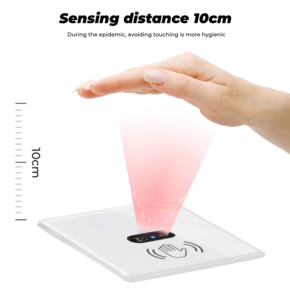 RCYAGO Từ Xa Công Tắc Đèn 10Cm Cảm Biến Hồng Ngoại Kính Chuyển Đổi Bảng Điều Khiển Màn Hình Cảm Biến Thông Minh Mà Không Cần Chạm 90-250V Cho Nhà Phòng Ngủ Phòng Khách