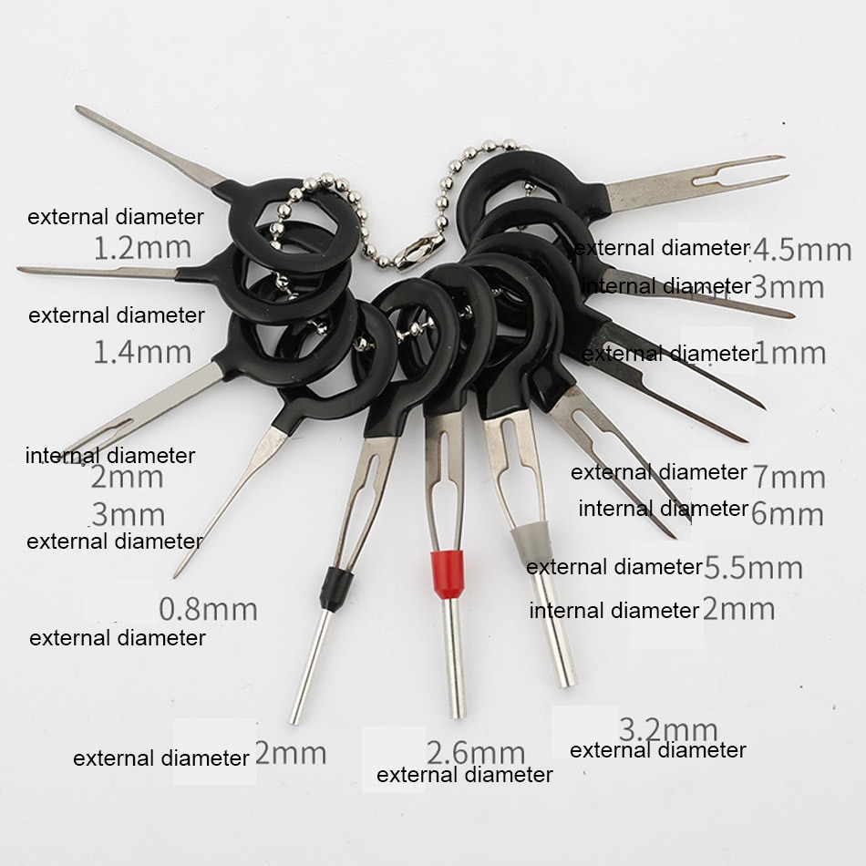 11pcs Terminal Removal Car Electrical Wiring Crimp Connector Pin Extractor Kit Multi-Function Hand Tools Set