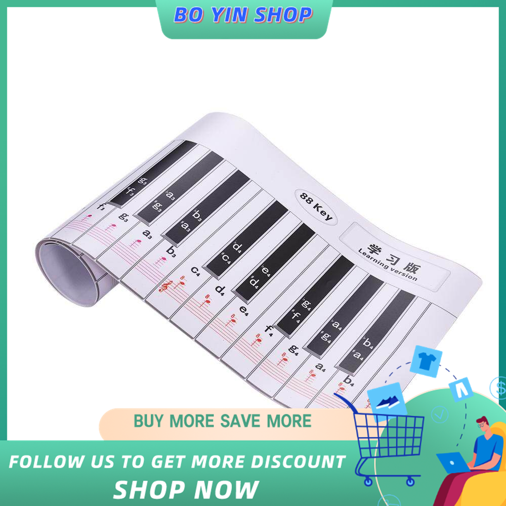 Fingering Version 88 Keys Piano Keyboard Fingering Practice Chart Sheet with Notes & Stave Reference Piano Teaching Guide Assistive Tool for Bebinners Students Kids