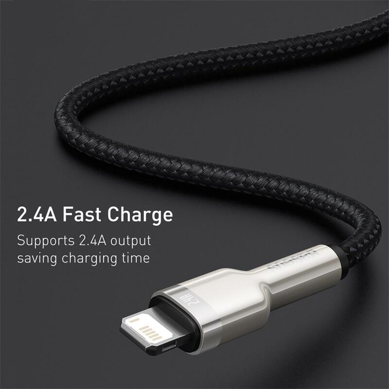 Baseus USB Cable For iPhone 13 12 Pro Max XS XR X 2.4A Fast Charging Cable For iPhone Cable 7 SE 8 Plus Charger For iPad Air