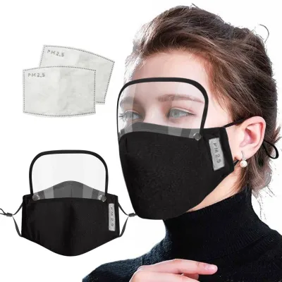 On Sale Adults Washable Reusable Face Cover With Filter And Detachable Eye Shield