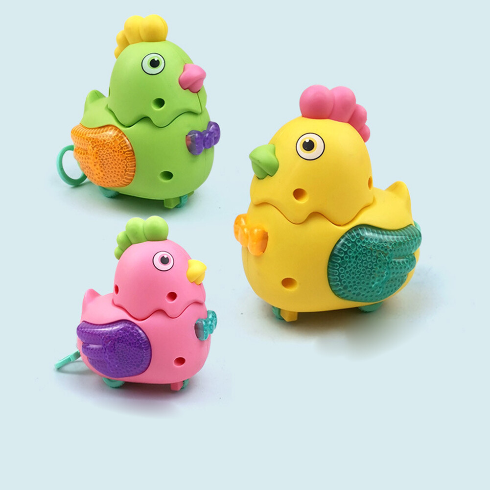 microgood Cute Chick Clockwork Animal Pull Strings LED Lighting Model Kids Development Toy