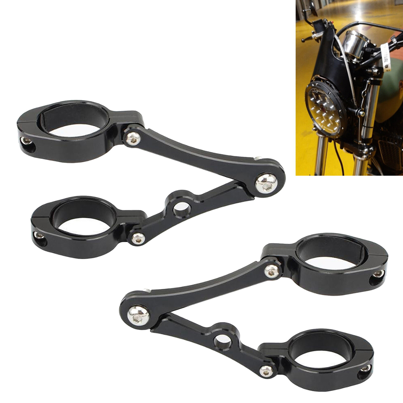Gazechimp 2pcs Motorbikes Headlight Bracket Mount Clamp 39mm-41mm Fork Tube for Suzuki