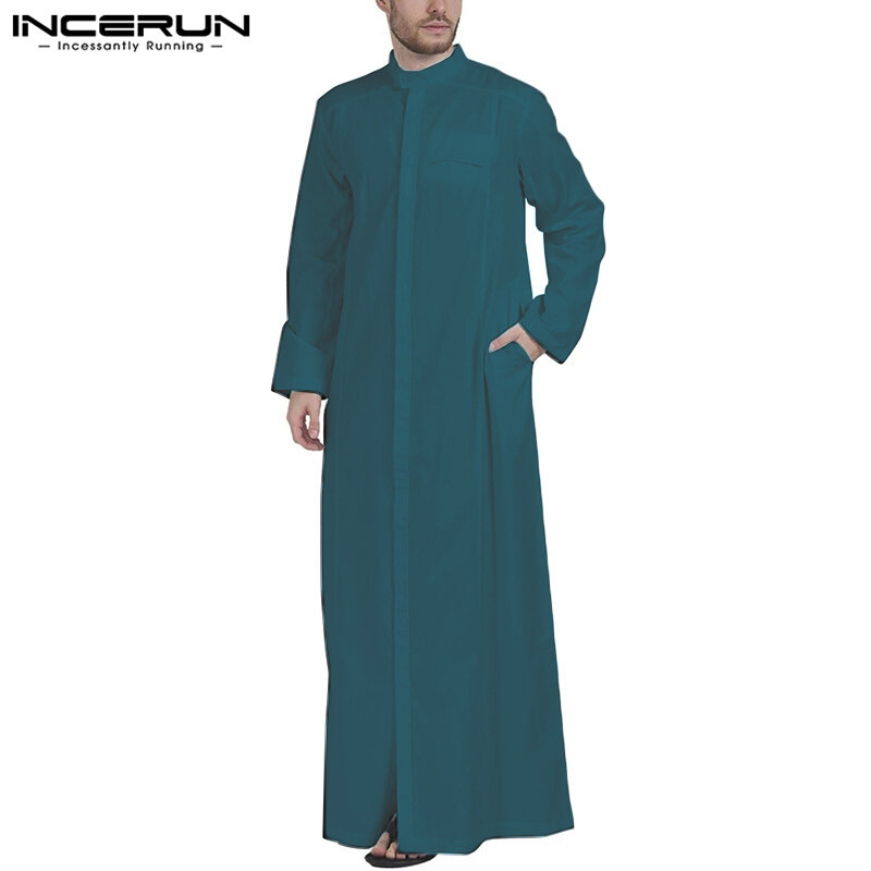 INCERUN Mens Kaftan Caftan Egypt Dishdasha Abaya Formal Baggy Dress Full Length Caftan