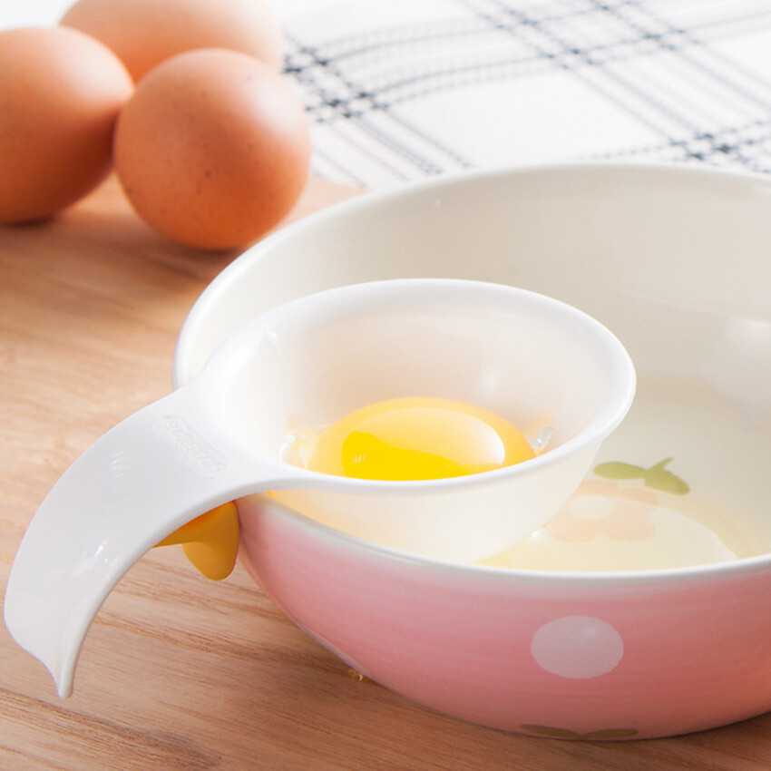 Dụng Cụ Tách Màu Trắng Dễ Thương, Dụng Cụ Tách Thực Phẩm Bằng Nhựa Nhanh Chóng Và Dễ Dàng Dụng Cụ Rây Trứng Dụng Cụ Nhà Bếp