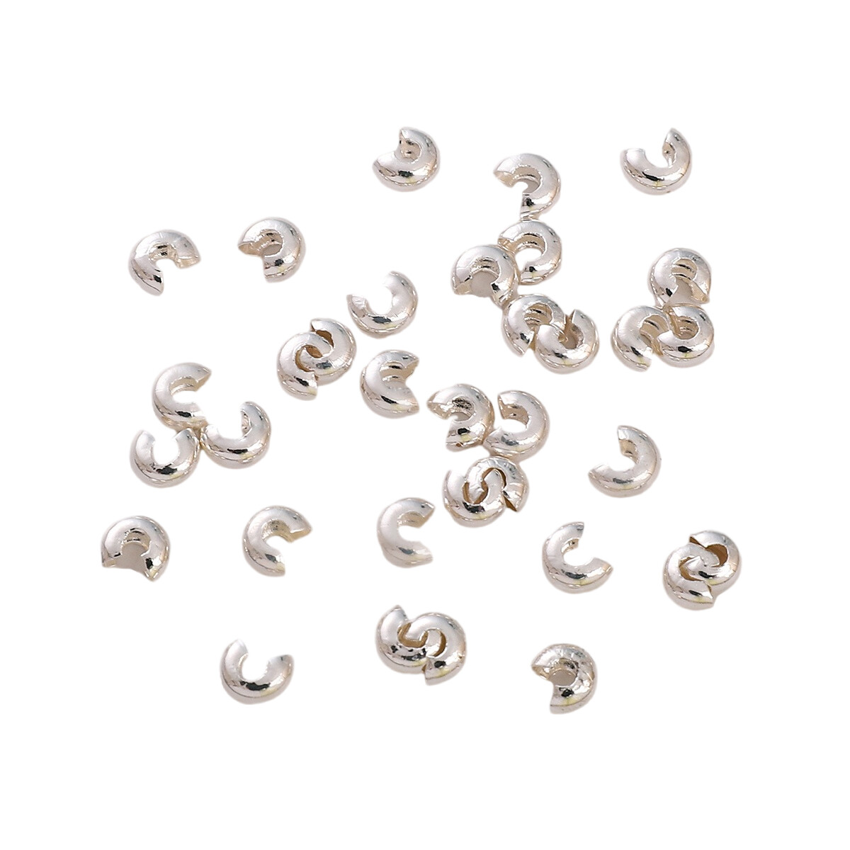thumbnail image 2 of 120-Piece Stainless Steel Crimp Bead Covers - 4 Sizes For DIY Jewelry Making 2 of 10