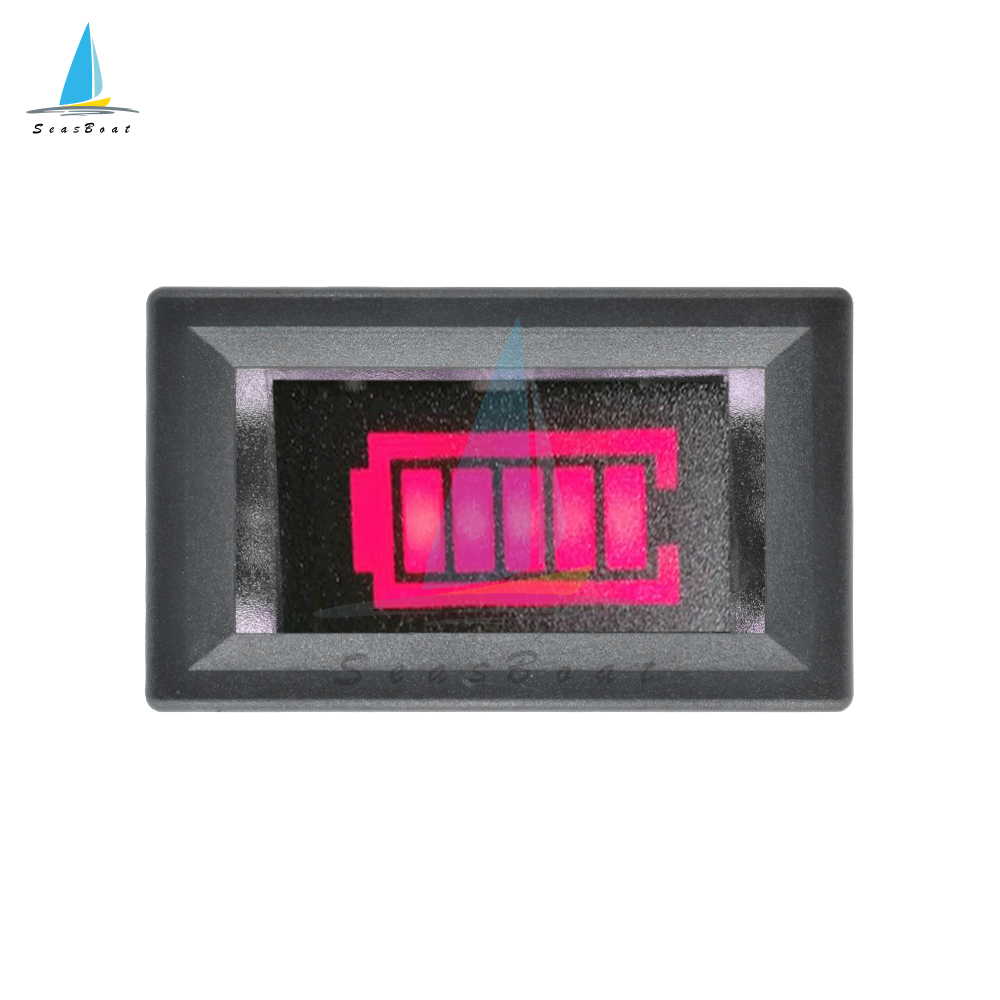 【Seasboat】 12V 24V 28V Battery Capacity Indicator Lithium & Lead-acid Battery Meter Voltage Capacity Indicator Battery Monitor Voltage Capacity Tester