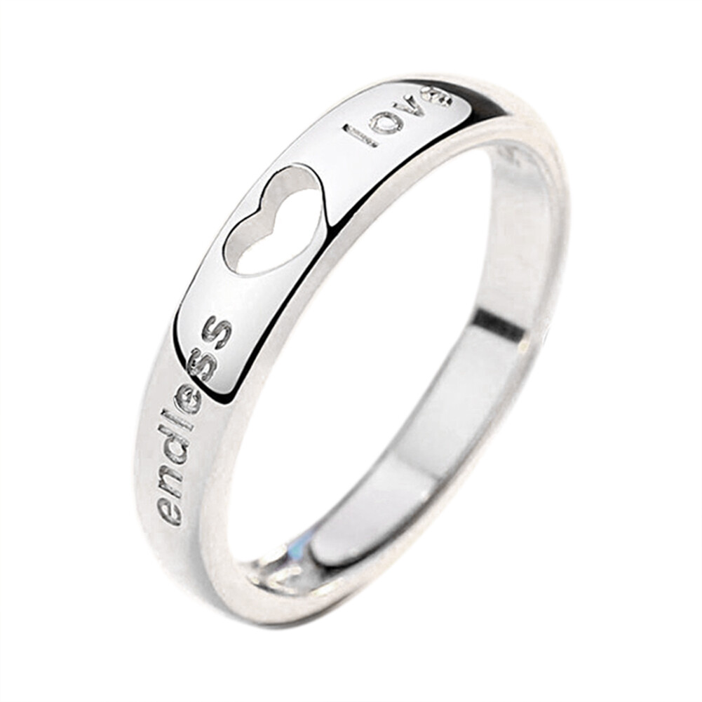 SAWU nhẫn Cặp Đôi Đồng Tâm Thắt Nút Mãi Mãi, Nhẫn Hở Lỗ Hình Trái Tim Tình Yêu Cho Nam Và Nữ