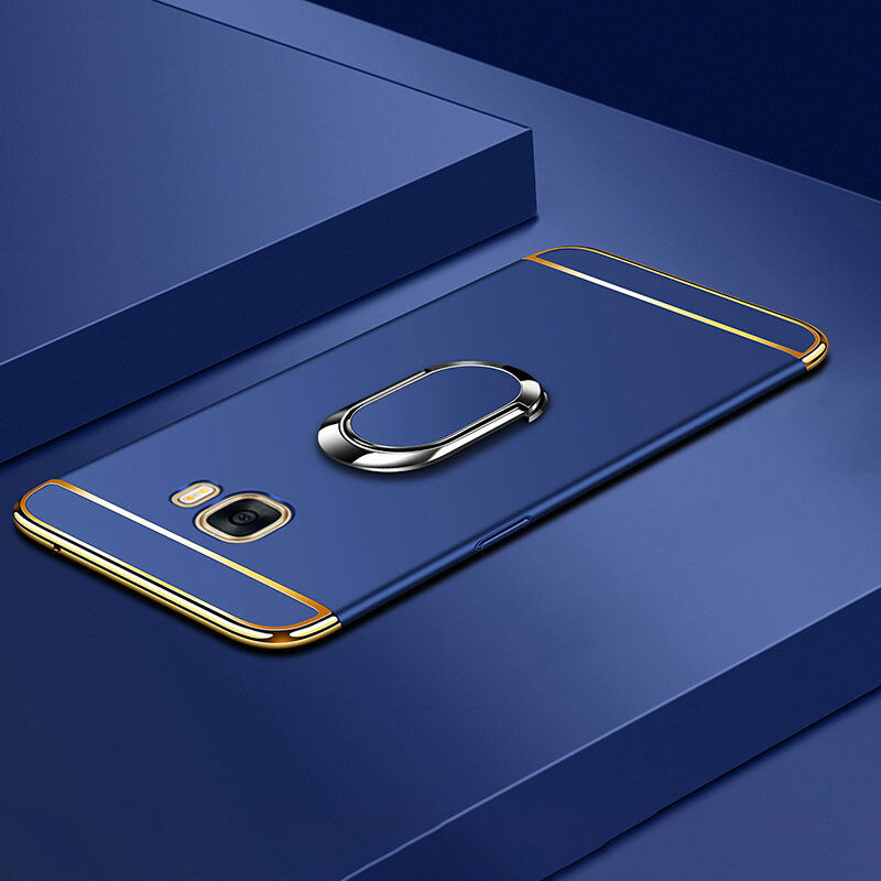 Lanlin for samsung galaxy c9 pro / c9 / c7 pro / c7 phone case ultra thin matte hard pc holder casing for samsung c9 pro / c9 / c7 pro / c7 case with free ring stand holder