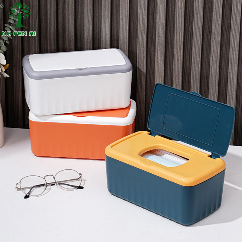 NA FEN AI Multifunctional storage tissue mask box with cover desktop sundries household living room dormitory storage car finishing box
