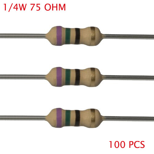 75 ohm resistors, 1/4w , 5%