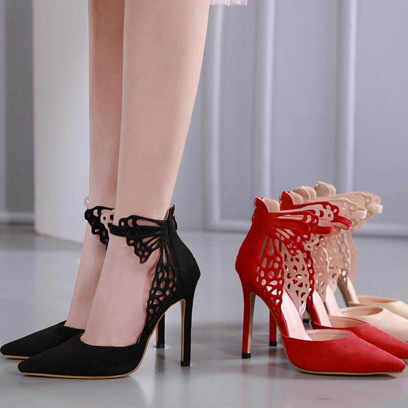 Women's Pointed Toe Pumps Ankle Strap Lady's Dress Shoes Party Shoes