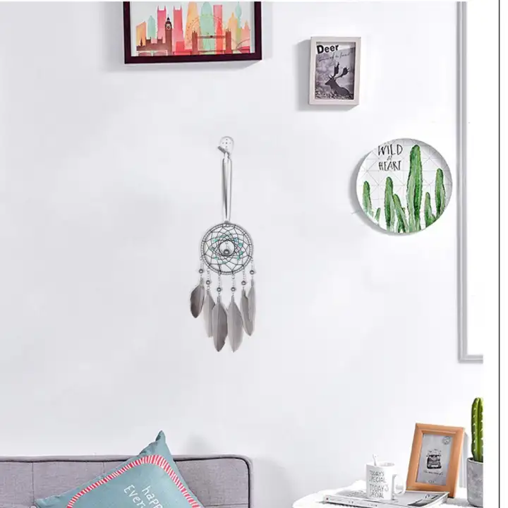 Simple Feathers Beads Wall Hanging Dream Catcher Home Door Pure
