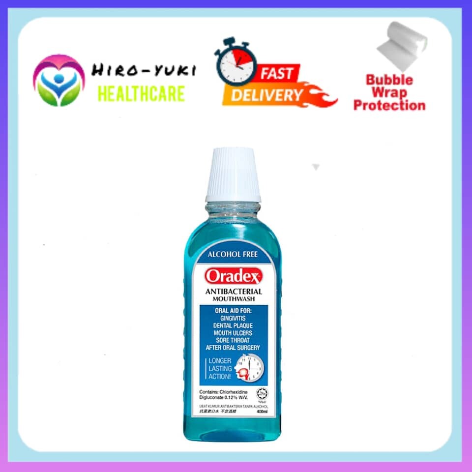 Oradex Antibacterial Mouthwash (Alcohol Free) 400ml Lazada