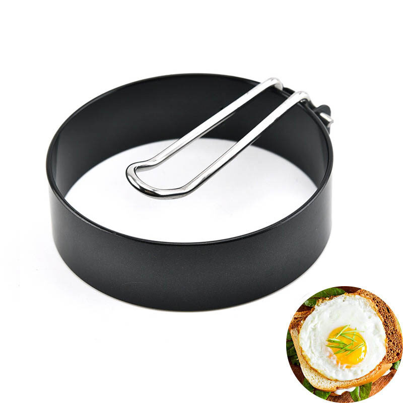 SHOOTHE Eggs Frying Mould Nonstick Pancake Molds Egg Cooker Round Shape Fried Egg Mold Kitchen Accessories Stainless Steel Handle Cooking Tool