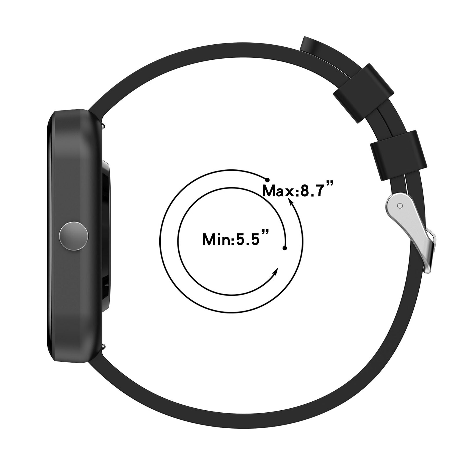 For Amazfit Bip 3 20mm Steps Style Silicone Watch Band(Black)