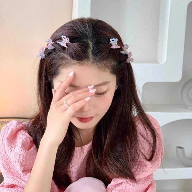 Kẹp Tóc Hình Bướm Acrylic Màu Gradient Thời Trang Hàn Quốc