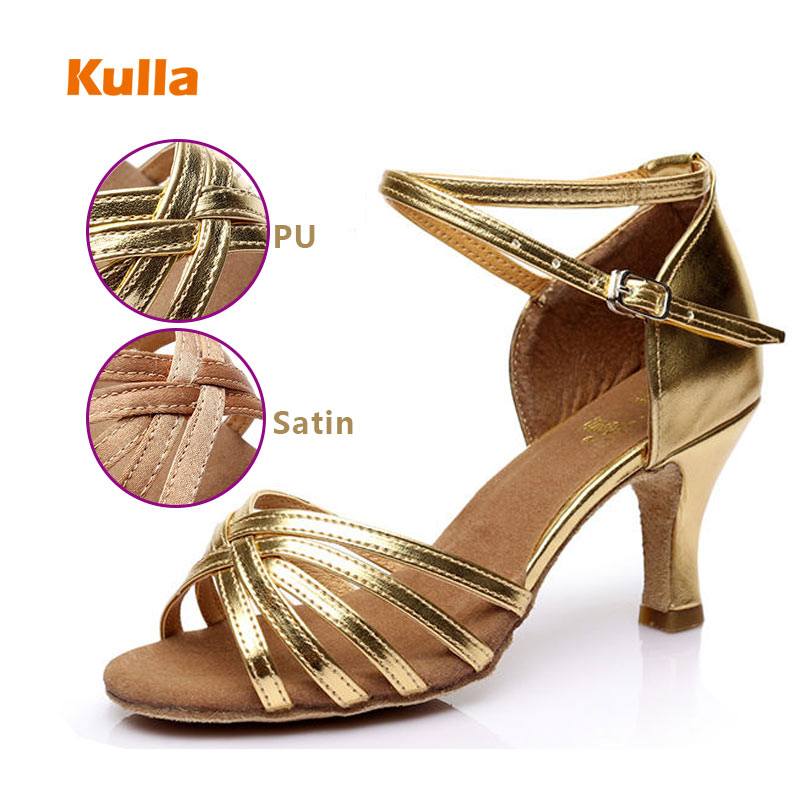 Girl's Latin Dance Shoes - 3.5CM Heel Ballroom Tango Salsa Shoes With Soft Suede Sole