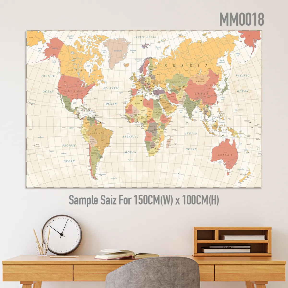 Ready Stock World Map Country Peta Dunia Malaysia Wall Art Decor Calligraphy Maxi Glitter Poster Canvas No Frame 61x91cm 150x100cm Lazada