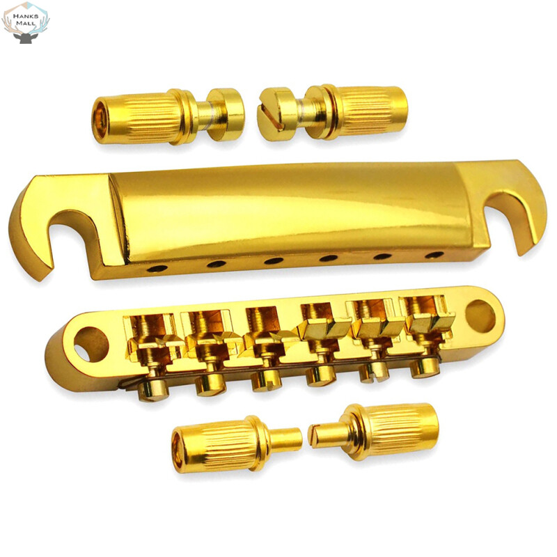 HK 1 Set Guitar Bridge Tailpiece Kit With Studs Upper Lower String Bridge Compatible For Les Paul Sg Electric Guitar