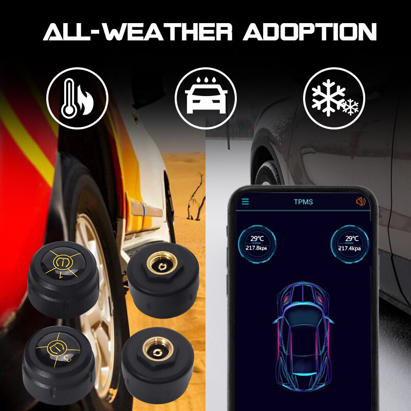 Ekleva Lốp Xe Hơi Cảm biến áp suất không thấm nước IOS Android BLE TPMS phổ xe máy bên ngoài Báo động cảm biến áp suất lốp cảm biến áp suất S bluetooth 5.0