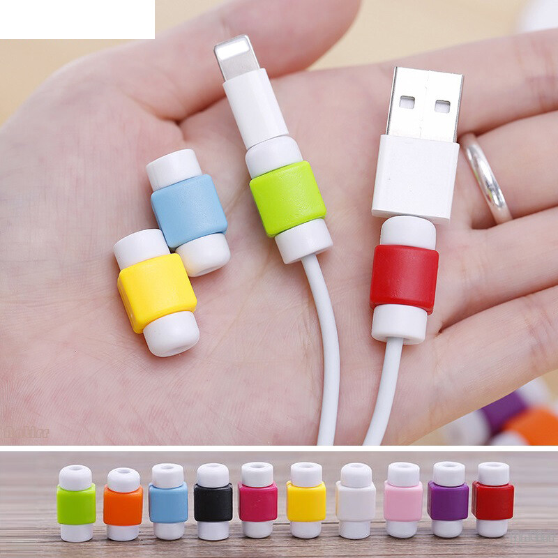 Data Line USB Charging Cable Earphone Cord Saver Protector Protection Cover for iPhone iPad Mobile Phone