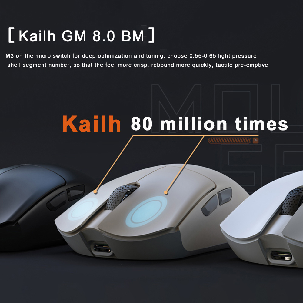 Motospeed Darmoshark Chuột 2.4G Không Dây Bt5.0 & Loại C Có Dây mỏng có thể sạc Slience chuột cho PC máy tính Notebook Với đầu thu dạng USB 4800 có thể điều chỉnh DPI Mức Độ siêu nhẹ