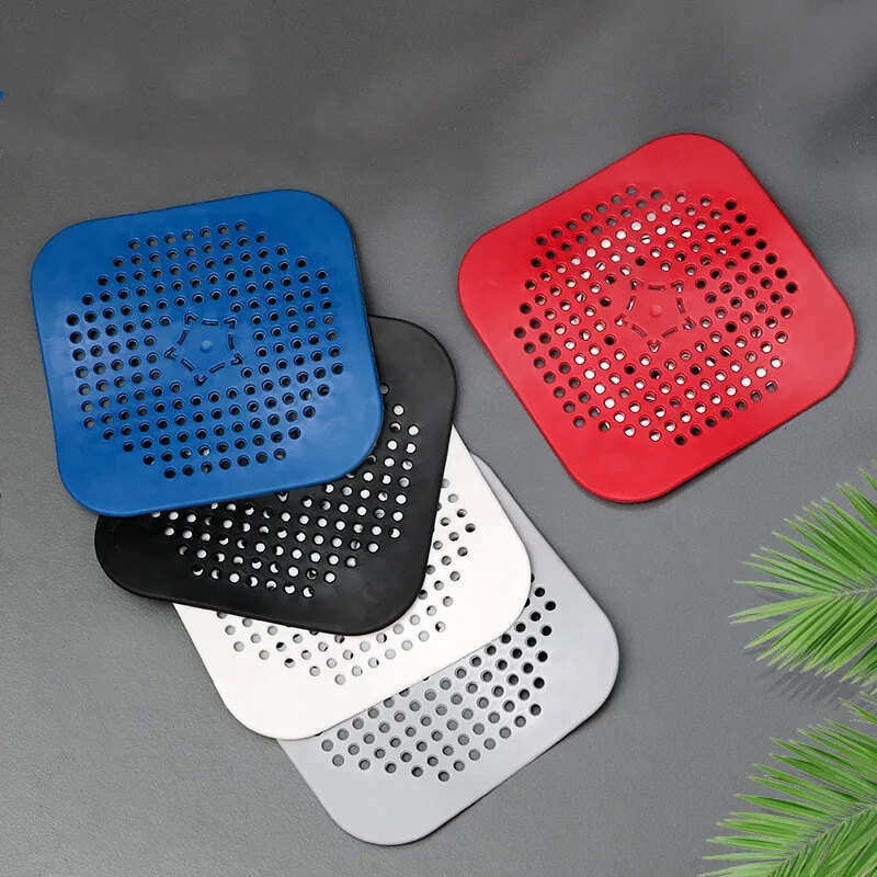 Anti-Clogging Square Sink Filter Bathroom Drain Floor Sink Strainer Kitchen Tools Insulation Pads