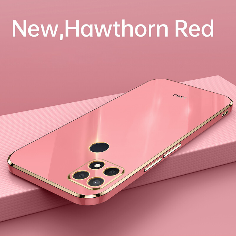 AnDyH Ốp Điện Thoại Mạ Cho OPPO A15 A15S A35 2021 Ốp Bảo Vệ Máy Ảnh Chính Xác Ốp Viền Thẳng Sang Trọng