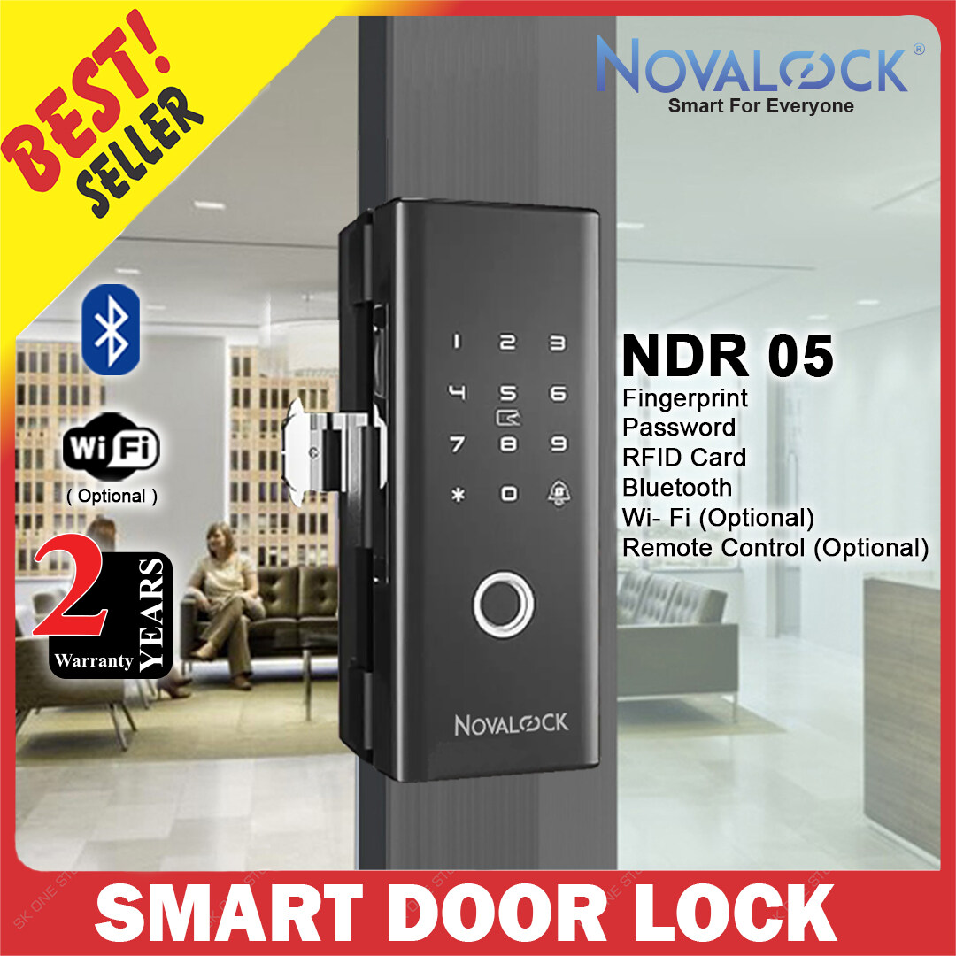 Novalock NDR 05 Bluetooth APP SMART Aluminium Glass Door Fingerprint