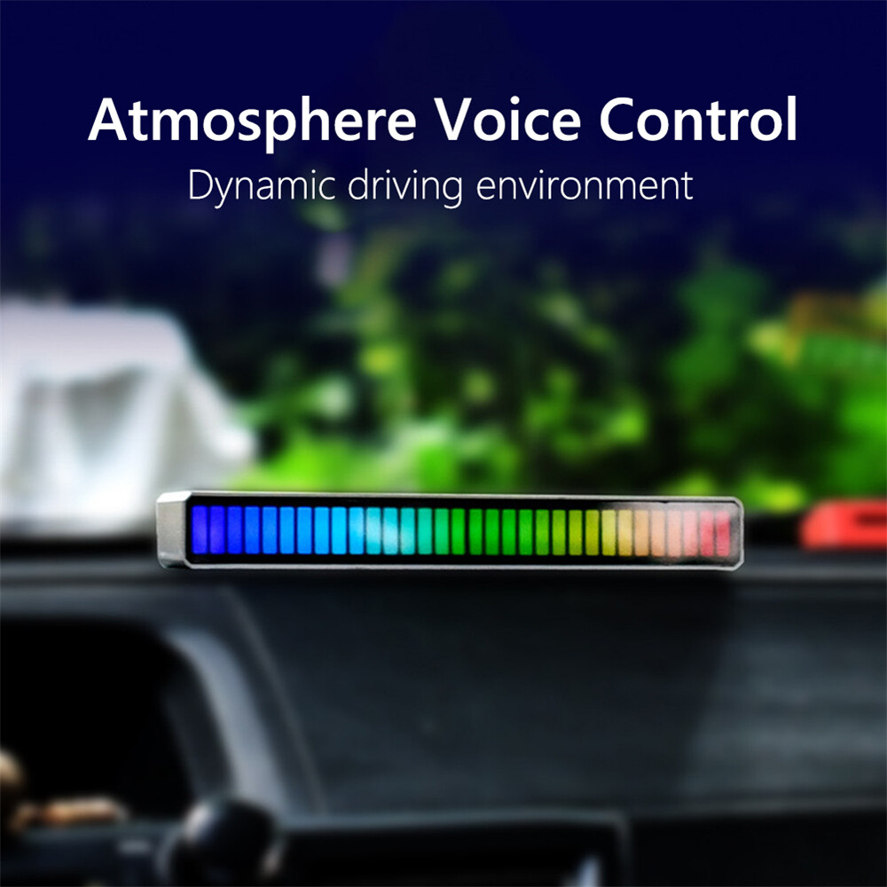 Cuguu 【ready stocked】multicolor sound control light USB/rechargeable battery app control 32 led computer car activated audio sensor strip lights