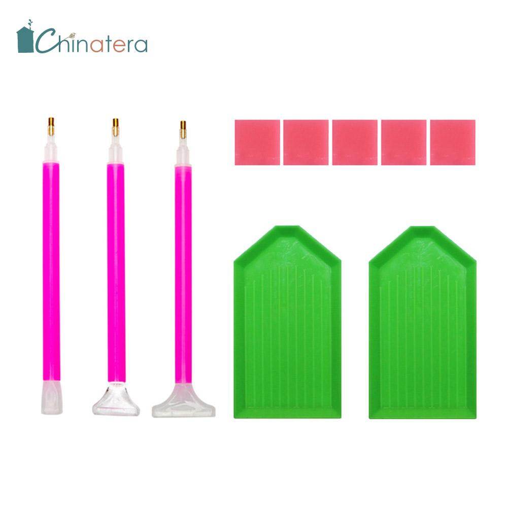 [Chinatera] DIY Diamond Painting Tools Set 5D Diamond Painting Accessories Pen Mosaic Glue Pen Kit Drill Pen Clay Tray Rhinestone Plate Sets