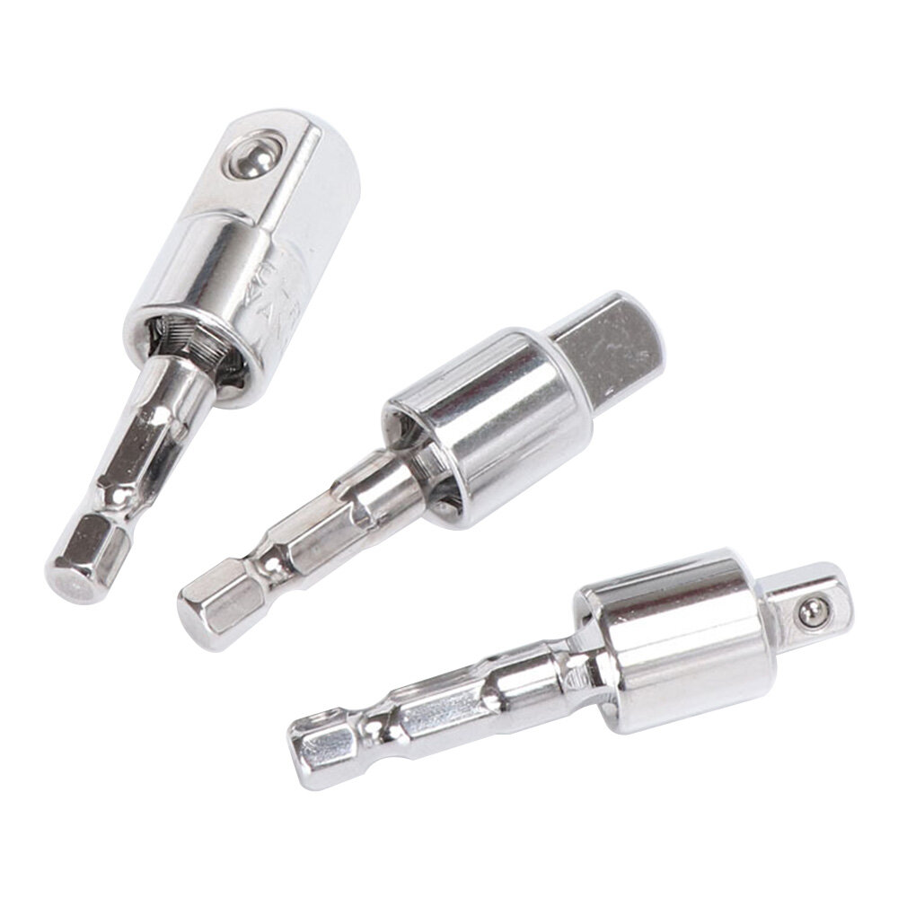 1 / 2 3 / 8 1 / 4 Air Screwdriver Universal Joint Hexagon Handle Square Head Sleeve Conversion Tool Connecting Rod Electric Drill Socket Adapter