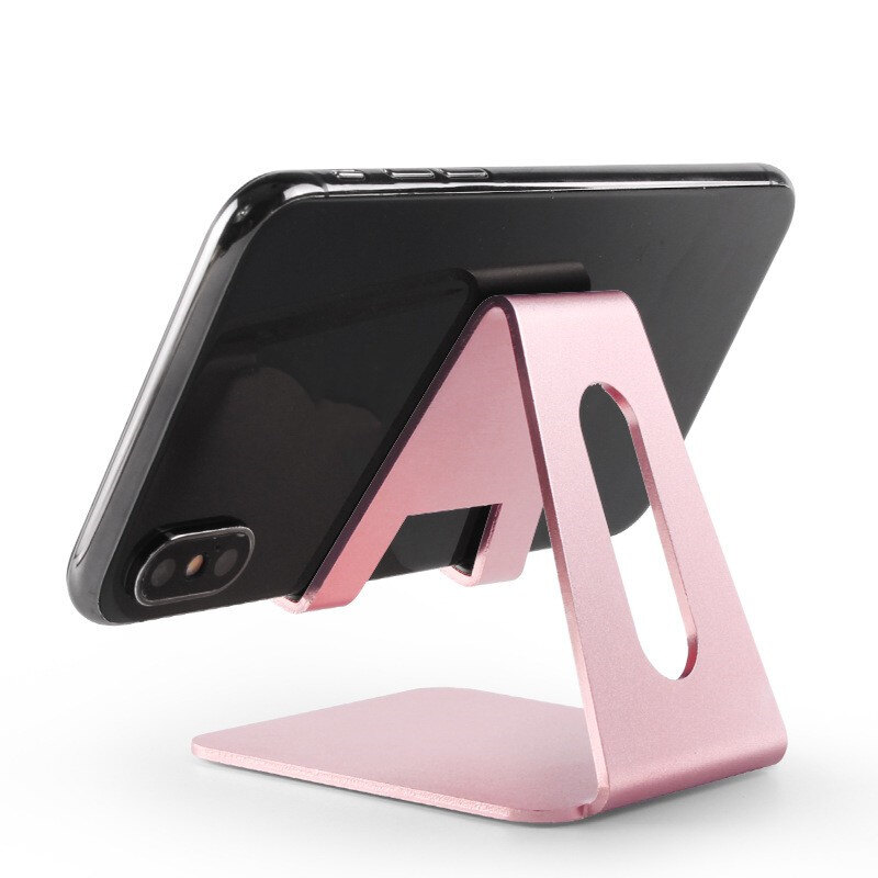 Metal Mobile Phone Holder Stand on Desktop Aluminum Alloy Tablet Holder Compatible with IPhone IPad Xiaomi Universal Table Cell Phone Stand