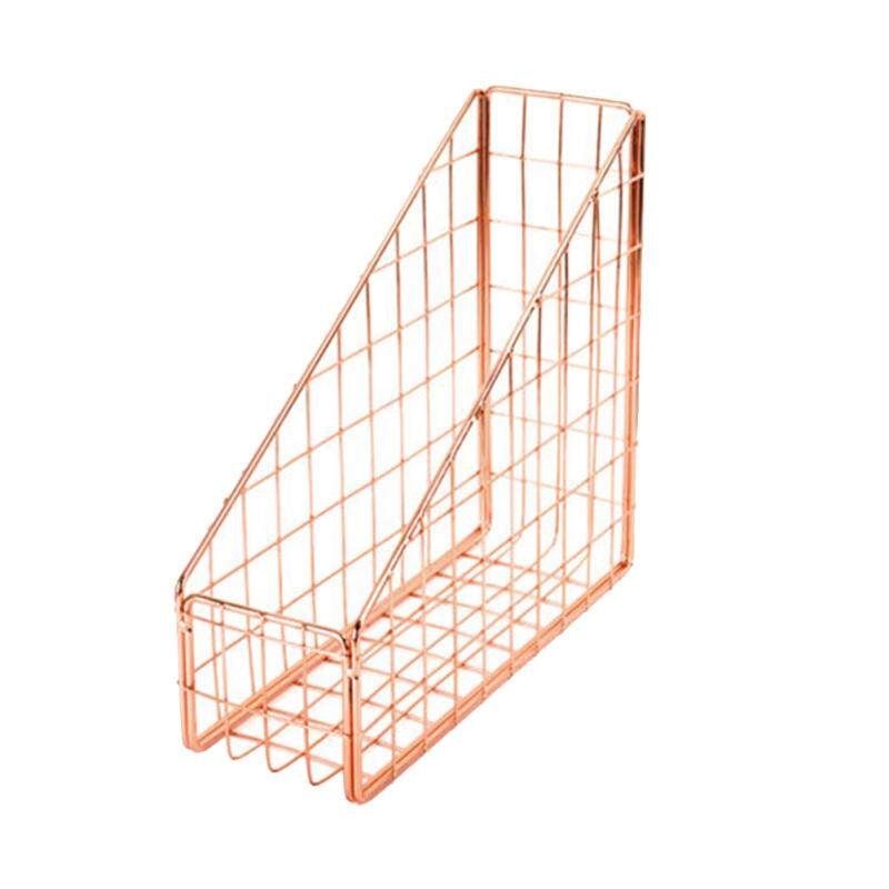 Nordic Style Letter Holder Book Organizer Wrought Iron Office Desktop Document Storage Rack 25 X 23 8 5 Cm Rose Golden Sp Gold