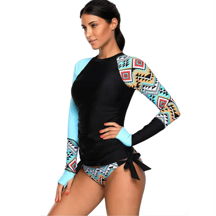 plus size long sleeve bikini top