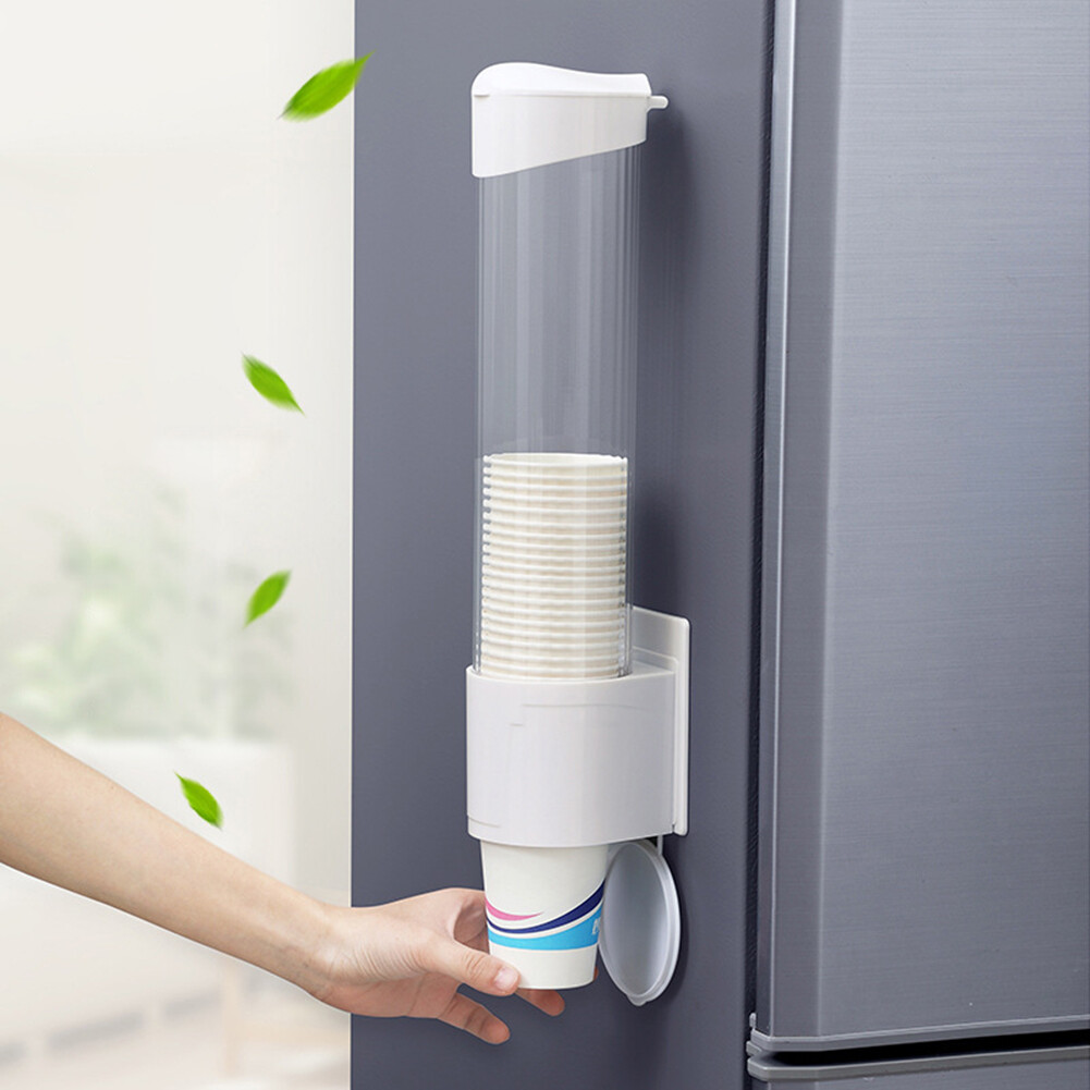 【Techcollection】Eco-friendly Plastic Cups Holder Disposable Cup Rack Dust-proof Paper Cups Dispenser