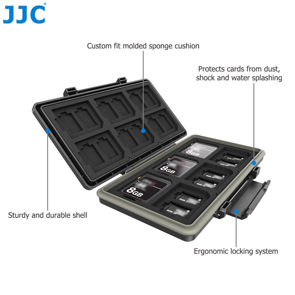 JJC Ultra Thin Memory Card Case Large Capacity Flash Card Storage Box Protection Holder for SD Micro SD MSD TF XQD CFexpress Type A B NS Nintendo Switch Card and M.2 2280 SSD Solid State Drive