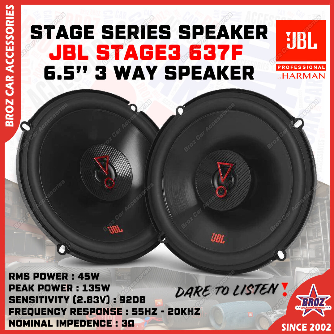 🔊 Original JBL Stage3 637F 6-1/2" 3 Way Coaxial Car Speaker 45W RMS ...
