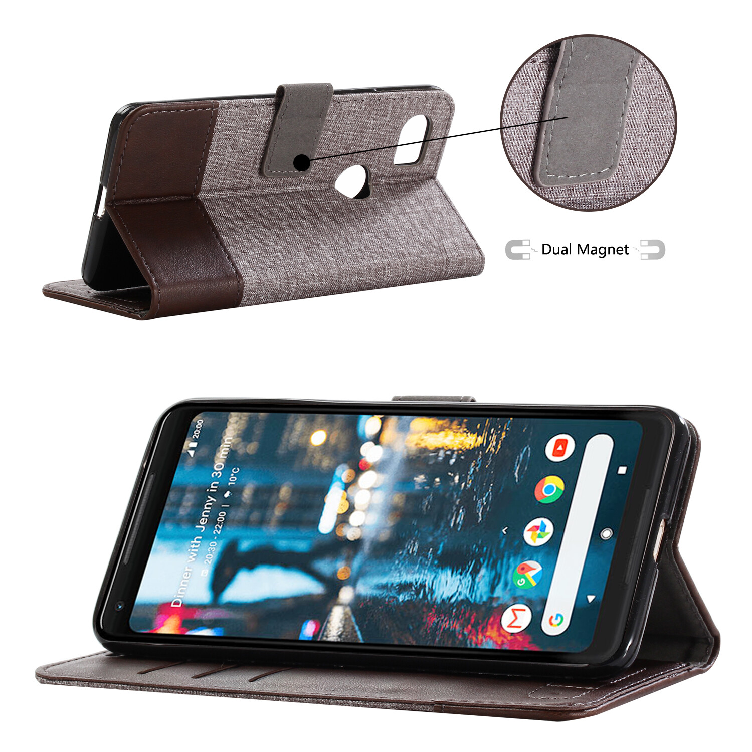 For Google Pixel 4A Pixel 4XL Pixel 4 Pixel 4A 5G / PIXEL 5XL Pixel 5 Case Splicing Leather Canvas For Google Pixel 3A XL Pixel 3A Pixel 3XL Pixel 3 Casing Cover Fashion Flip Folio Phone Cases