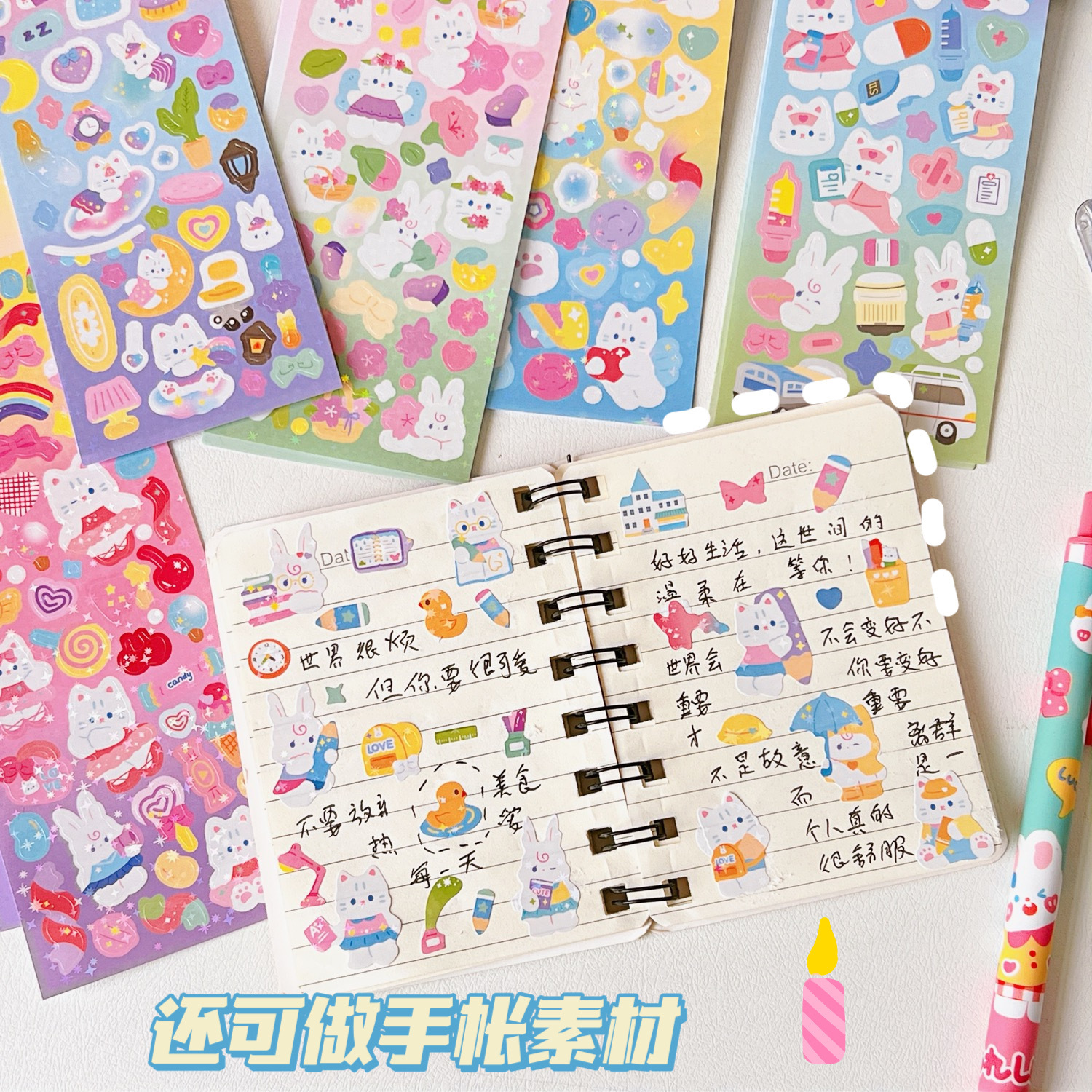 [FREESHIP] Sticker Miếng Dán Họa Tiết Hoạt Hình Mèo Cute