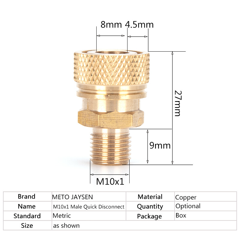 PCP High Pressure M10x1 Thread Quick Coupler Connector Quick Disconnect Copper Air Socket Connection Air Pump PCP Pump