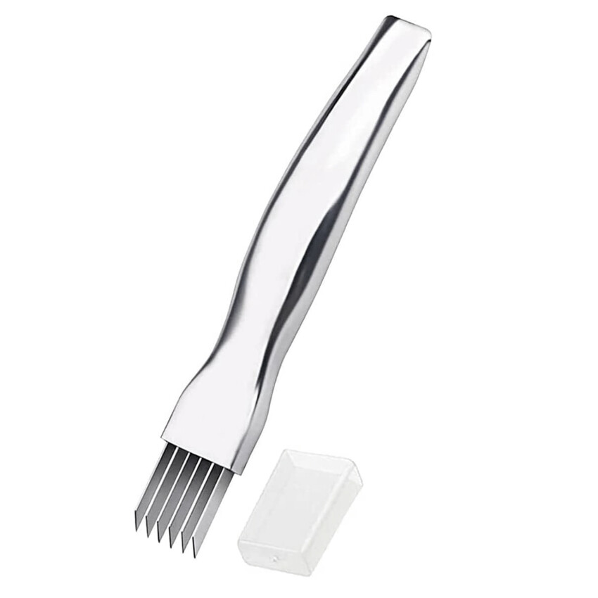 1Pc Kitchen Shred Silk Cutter, Stainless Steel Chopped Green Onion Cutter, Curved Handle Design, Food Speedy Chopper Green Onion Cutter Kitchen Tool