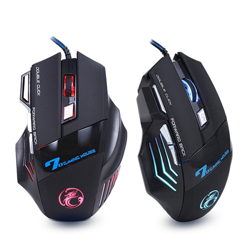 X7 Wired Ergonomic Gaming Mouse 7 Buttons 5500 DPI Quiet with Backlight for PC Laptop